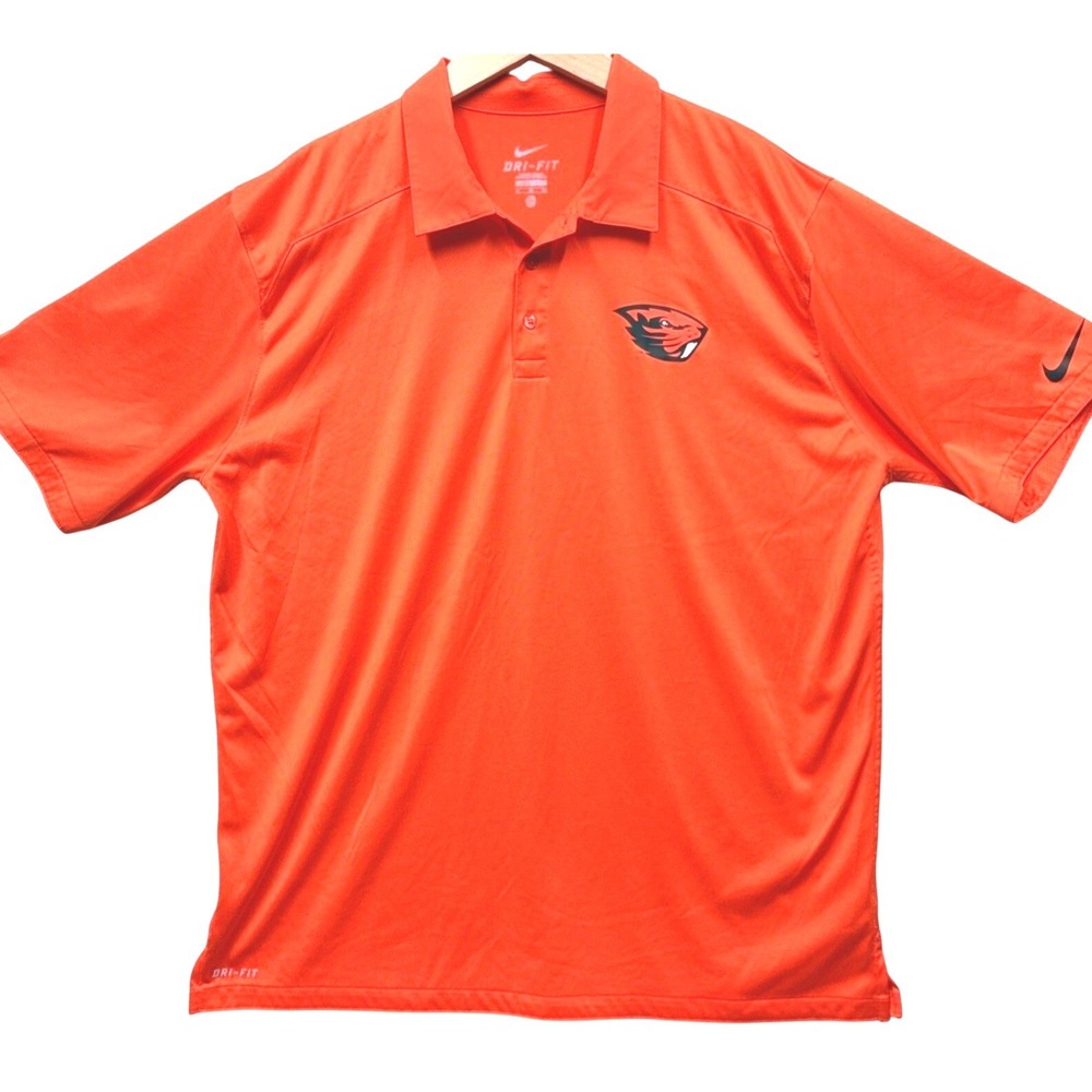 Nike Oregon State Beavers Dri-FIT Men's‎ Polo Shirt Orange Size XL College NCAA